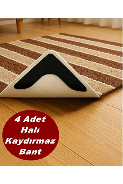 MİMOZA PARK 4 Adet Halı Kaydırma Önleyici Bant ,Köşeli Çift Taraflı Halı Yapı...