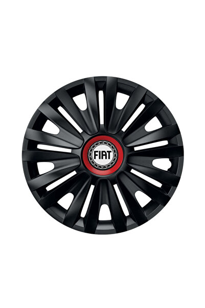 Autohelix MSA Set de 4 capace de roți negre cu inel roșu Royal R16 pentru gam...