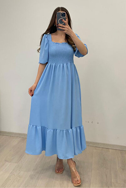 Nazline Rochie lungă Gipeli cu mânecă scurtă pentru damă