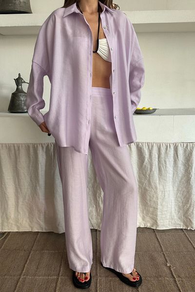 Butik Shirt - Pants Suit - Lilac