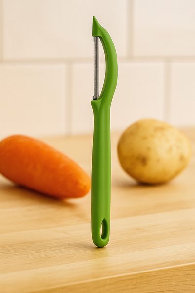 esdekor Swiss Classic Gear Peeler – Stainless Steel Blade, Ergonomic Grip Handle, Green Color – Vertical Type