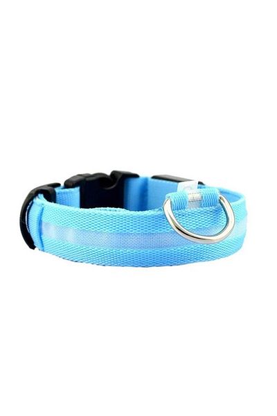 Carsons Zgardă pentru câini cu LED reîncărcabilă, mărimea L, reglabilă 45 - 53 cm, culoare albastră