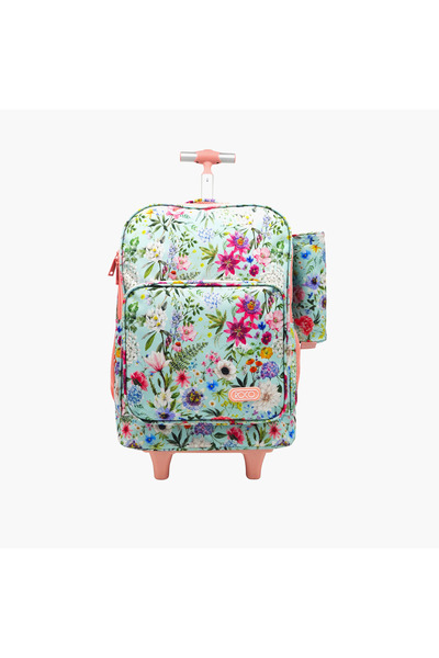 Roco Printed 15.6-inch Trolley Backpack with Retractable Handle and Pencil Pouch - 46x33x20 cms