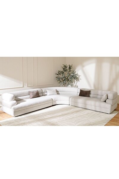 Danube Home Arland Sectional Corner Fabric Sofa - Grey