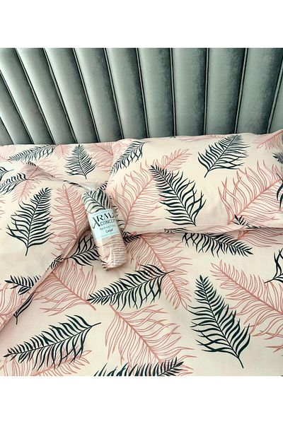 Arma Concept Single Ranforce Fabric Leaf Patterned Fitted Elastic Sheet & 1 Pillow Case