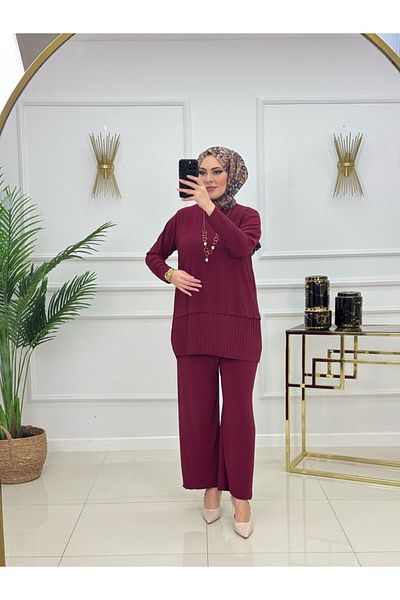 VALENS BOUTİQUE Γυναικείο Σετ Παντελόνι Hijab Σετ 2 τεμαχίων τουνίκ & παντελόνι