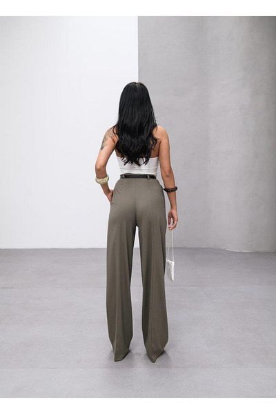 modamtn Poly Viscose High Waist Belted and Flowy Palazzo Pants (Belt Included)