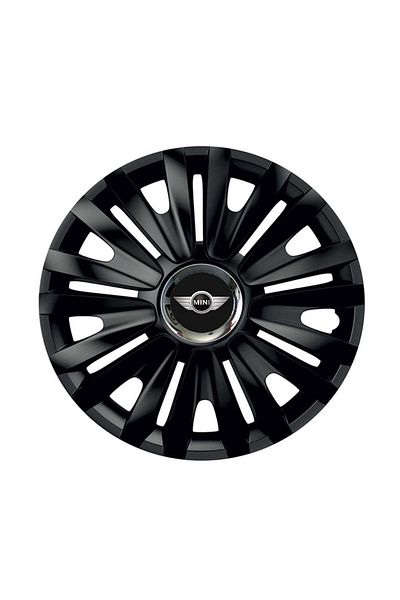Autohelix MSA Set de 4 capace de roți negre cu inel cromat Royal R14 pentru gama de mașini Mini