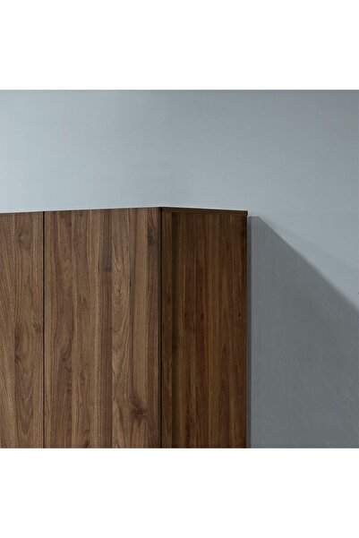 Danube Home Supreme 5Door Wardrobe W/Mirror-Light Walnut L199.5xW52xH209cm