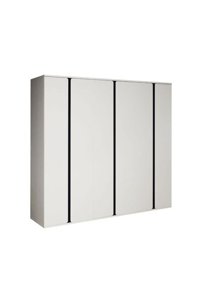 Danube Home Palomeze 6 Door Wardrobe - White/Black L240xW60xH220cm