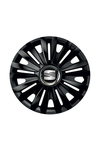 Autohelix MSA Set de 4 capace de roți negre cu inel cromat Royal R16 pentru g...