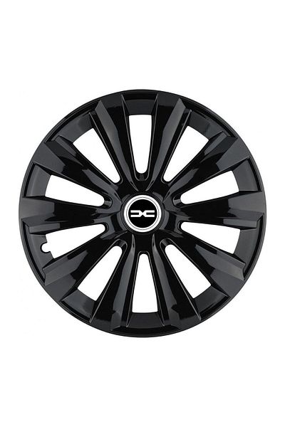 Autohelix MSA Set de 4 capace de jantă Autohelix MSA® compatibile cu jante de 15 inch, pentru modelul Dacia Nou Delta Black