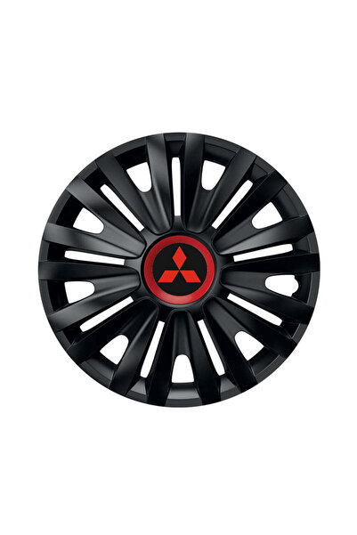 Autohelix MSA Set de 4 capace de roți negre cu inel roșu Royal R14 pentru gam...