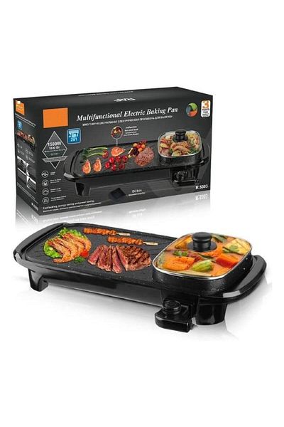 raf Multifunctional Electric Grill & Hot Pot – Non-Stick Baking Pan, BBQ, Frying & Cooking Machine