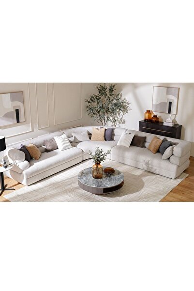 Danube Home Arland Sectional Corner Fabric Sofa - Grey
