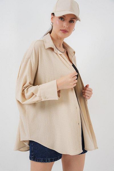 modamtn Knitted oversize shirt 20264 - beige
