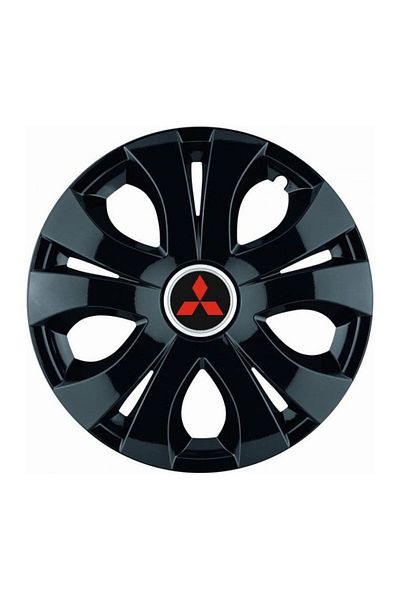 Autohelix MSA Set de 4 capace de roți negre superioare R14, compatibile cu Mitsubishi