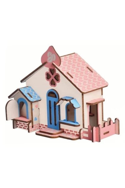 OEM Puzzle 3D din lemn, casă, multicolor, 33 de piese