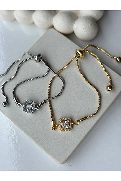 Ressia Square Baguette Stone Elevator Bracelet