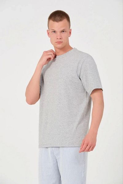 dase Men's 24/1 Plain A Quality Oversize T-shirt - Gray