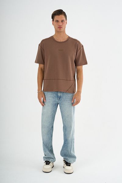 Redline Ανδρικό μπλουζάκι Nova Oversize καφέ