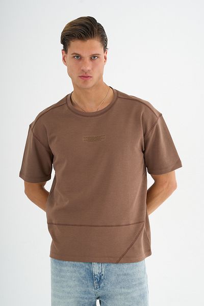 Redline Ανδρικό μπλουζάκι Nova Oversize καφέ