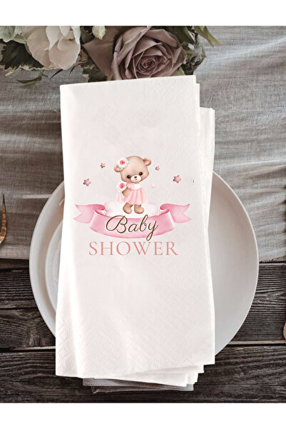 Peçetella Baby Shower Kutlama Peçetesi İsme Özel Baskılı 20'li 33x33