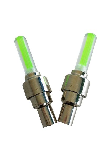 Carsons Set de lumini LED pentru bicicletă, mașină, motocicletă, verde, capac cromat