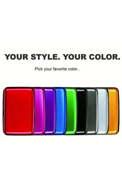 ORGANICYOU Yiwu Gold Edged Aluminum Credit Card Holder, Business Card Case, Colorful Aluminum Card Case