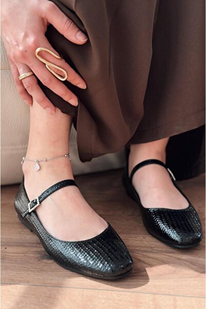 I Love Shoes Γυναικείες μπαλαρίνες Edwons Shiny Leather Μαύρες