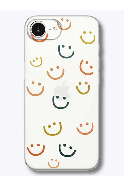 frondcase حافظة هاتف شفافة لهاتف آيفون 16e Emoji وجه مبتسم
