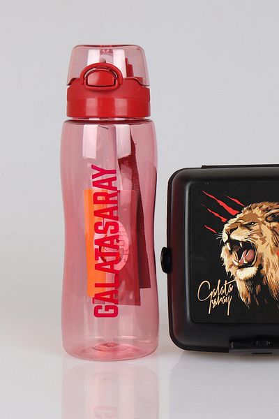 Galatasaray "Dekomus Pocket Notebook with Gift" New Season Licensed 700 ml Water Bottle and 2-Layer Lunch Box
