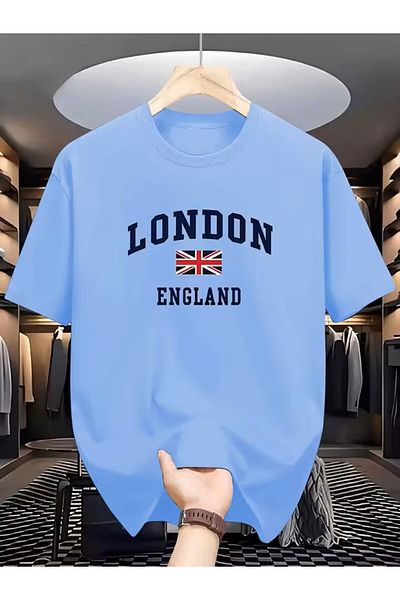 LEIVOR London England εμπριμέ Unisex βαμβακερό μπλουζάκι