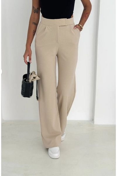 Velista Women's High Waist Zipper Crepe Palazzo Pants