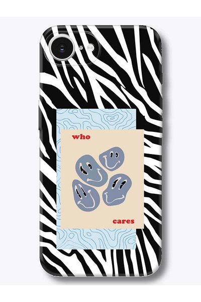 frondcase حافظة هاتف iPhone 16e Zebra Who Cares باللون الأسود