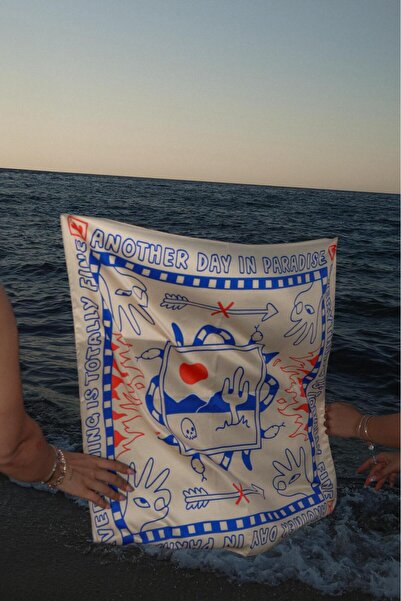 Materia Etnik Beyaz Bandana