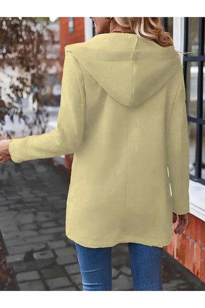 modamtn Women's long sleeve hooded front zipper long three thread jacket