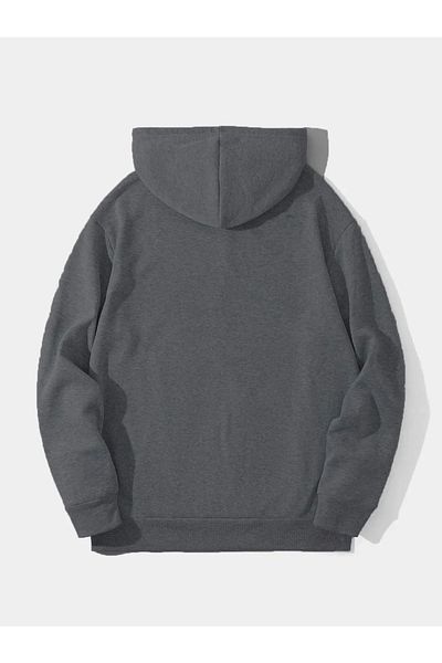 SuQ Men's Plain Hooded Sweat - Smoke