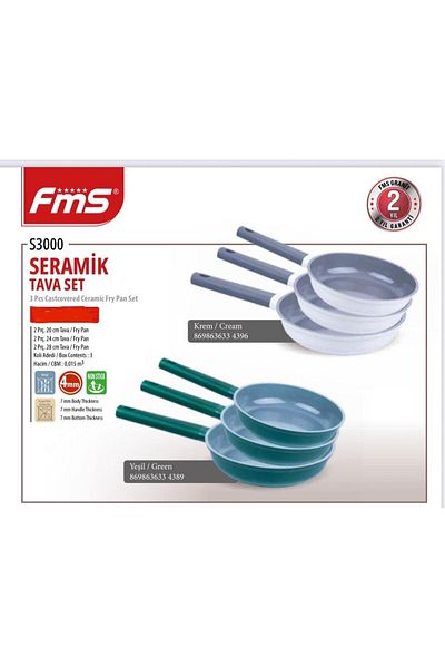 FMS Ceramic 3-Piece Pan Set Cream