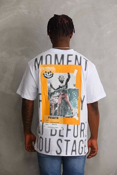 SuQ   Unisex Printed Oversize T-Shirt - White