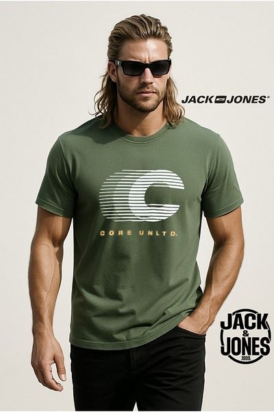 Jack & Jones J&J Men's Logo Printed T-Shirt Green