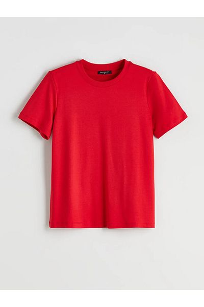 LC Waikiki Lcw Comfort Red Crew Neck Women's T-Shirt