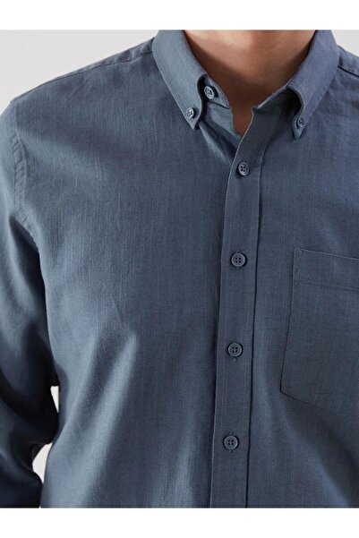 LC Waikiki Ανδρικό πουκάμισο LCWAIKIKI Classic Regular Fit με μακρυμάνικο λινό μείγμα (W5)