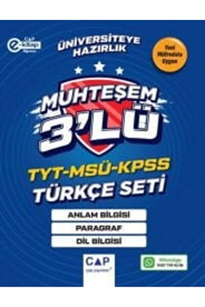 Çap Yayınları Çap Yayınları YKS TYT MSÜ KPSS Türkçe Muhteşem 3 lü Set Çap Yay...