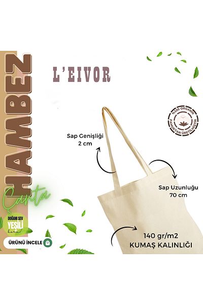LEIVOR Geantă Hambez din bumbac organic pentru femei cu imprimeu Book & Flower Design