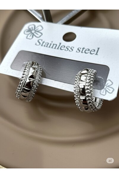 FAMEMUS ACCESSORY حلق فضي من الفولاذ