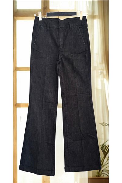 BUTİK MUSON Smoked Spanish Leg Flare Denim Trousers