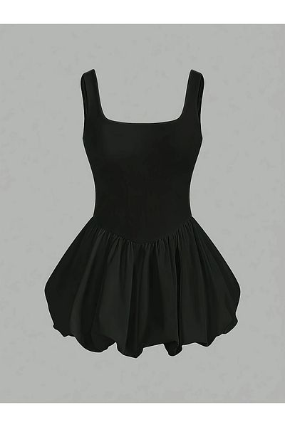 Gökçe Kaplan Store Rochie mini de vară pentru damă, cu bretele, fustă balon