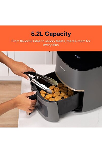 Nutricook Air Fryer Essentials Vision — 5.2L, 10 Presets, Clear Window & Light, Pro-Cyclone, 1500W