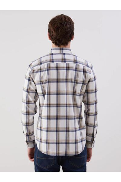 LC Waikiki Ανδρικό πουκάμισο LCWAIKIKI Classic Regular Fit μακρυμάνικο καρό Gabardine (W5)